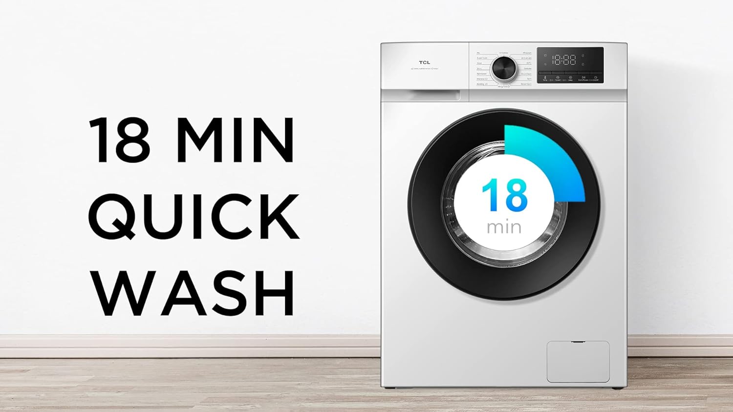 ‎Freestanding 8kg Washing Machine, White, Steam, Quick Wash, 1400 rpm, Inverter Motor - Amazing Gadgets Outlet