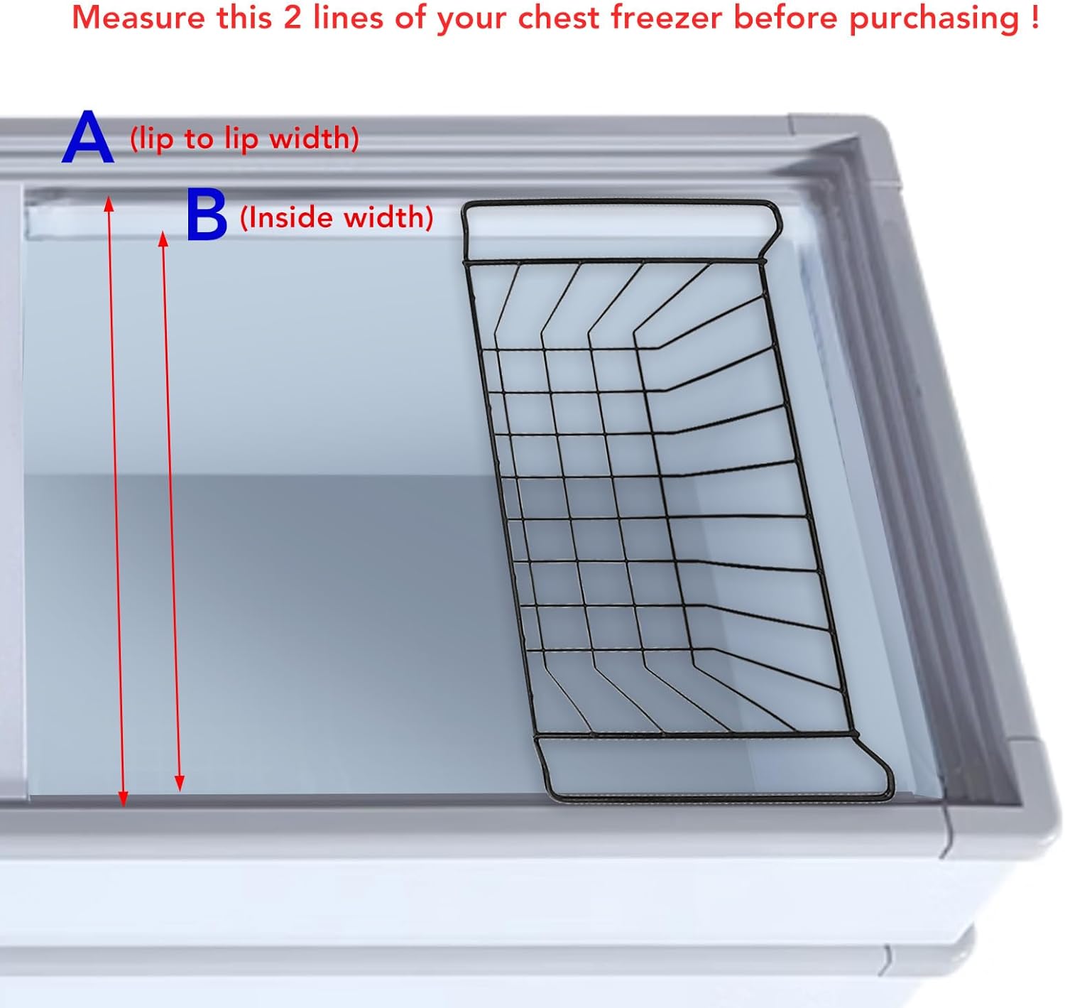 Freezer Basket, 2Pcs Chest Freezer Organizer Bins Deep Freezer Wire Basket Storage Bin with Handles, Hanging Stackable Chest Freezer Storage Baskets for Pantry Home (L 41.5cm X W   Import  Single ASIN  Import  Multiple ASIN ×Product customization - Amazing Gadgets Outlet