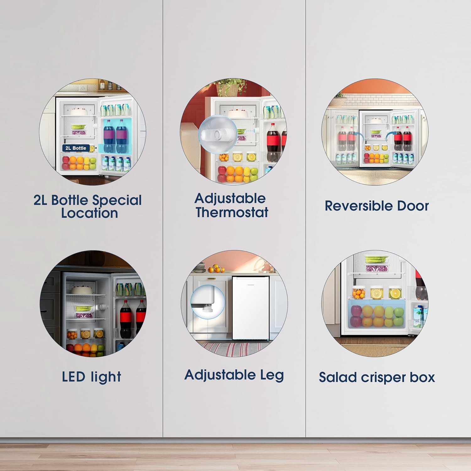 Fridgemaster MUL4892E 92L Under Counter Fridge with LED Lighting, Adjustable Temperature Control, Reversible Door and Salad Box, White, E rated   Import  Single ASIN  Import  Multiple ASIN ×Product customization General Description Gal - Amazing Gadgets Outlet