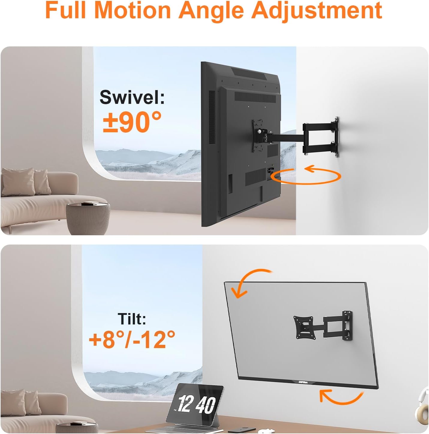 GRIFEMA GB1008 - 1 TV Wall Bracket for 13 - 32 inch TVs, TV Wall Mount for Flat & Curved TV, VESA 75x75MM to 100X100mm, up to 20KG, Tilt (+ 8°， - 12°)   Import  Single ASIN  Import  Multiple ASIN ×Product customization General Description Ga - Amazing Gadgets Outlet