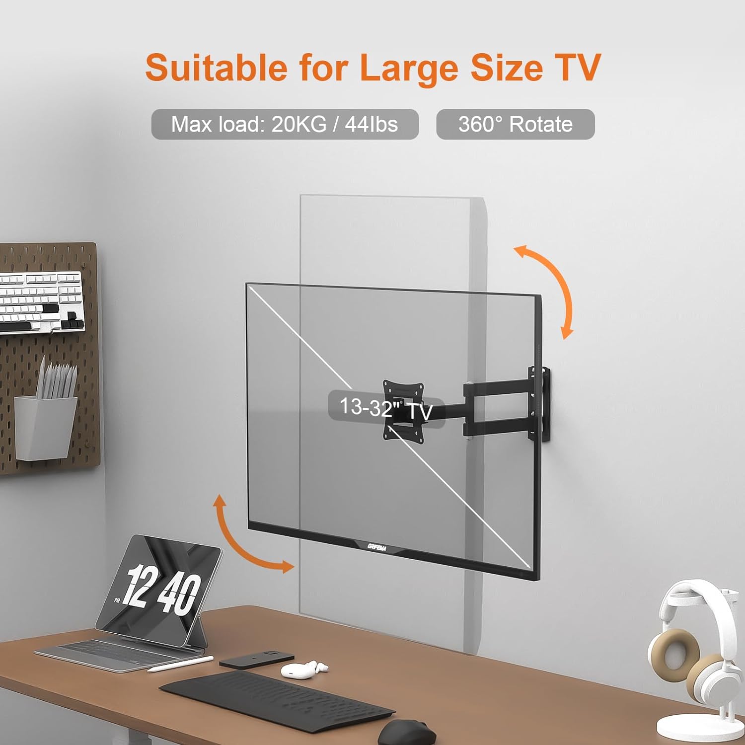 GRIFEMA GB1008 - 1 TV Wall Bracket for 13 - 32 inch TVs, TV Wall Mount for Flat & Curved TV, VESA 75x75MM to 100X100mm, up to 20KG, Tilt (+ 8°， - 12°)   Import  Single ASIN  Import  Multiple ASIN ×Product customization General Description Ga - Amazing Gadgets Outlet