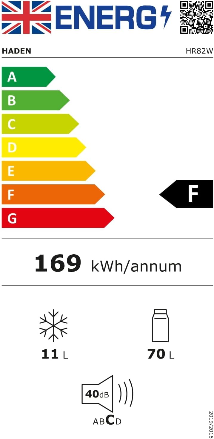 HADEN 82L Under Counter Fridge With Ice Box - Reversible Door, Recessed Handle, White - Metal Backed Flame Retardant - F Energy Rating larder fridge   Import  Single ASIN  Import  Multiple ASIN ×Product customization General Description - Amazing Gadgets Outlet