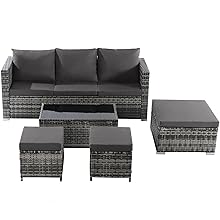 HESHU 6 Seater Rattan Garden Furniture Sofa & Coffee Table Set Outdoor Patio Furniture Wicker Weave Chair Space - saving Compact - Gray   Import  Single ASIN  Import  Multiple ASIN ×Product customization General Description Gallery Rev - Amazing Gadgets Outlet