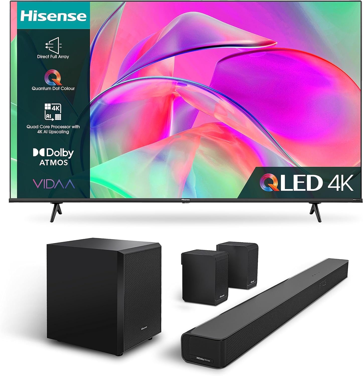 Hisense 43E77HQTUK QLED Gaming Series 43 - inch 4K UHD Dolby Vision HDR Smart TV with YouTube, Netflix, Disney + Freeview Play and Alexa Built - in, Bluetooth and WiFi, TUV Certificated (2022 NEW)   Import  Single ASIN  Import  Multiple ASIN ×Product - Amazing Gadgets Outlet