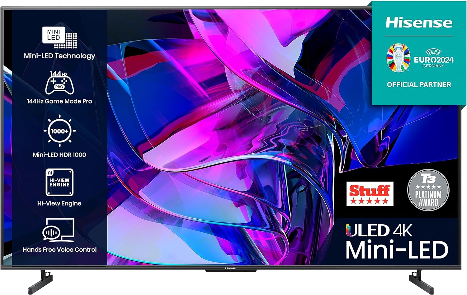 Hisense 55 Inch ULED Mini - LED Smart TV 55U7KQTUK - 144Hz VRR, HDMI 2.1, Quantum Dot Colour, Dolby Vision IQ, VIDAA, and Youtube, Freeview Play, Netflix and Disney+ (2023 New Model), Black   Import  Single ASIN  Import  Multiple ASIN ×Product cust - Amazing Gadgets Outlet