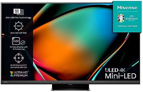 Hisense 55 Inch ULED Mini - LED Smart TV 55U7KQTUK - 144Hz VRR, HDMI 2.1, Quantum Dot Colour, Dolby Vision IQ, VIDAA, and Youtube, Freeview Play, Netflix and Disney+ (2023 New Model), Black   Import  Single ASIN  Import  Multiple ASIN ×Product cust - Amazing Gadgets Outlet