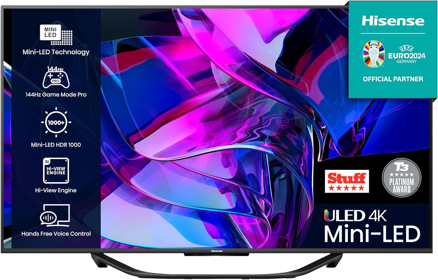 Hisense 55 Inch ULED Mini - LED Smart TV 55U7KQTUK - 144Hz VRR, HDMI 2.1, Quantum Dot Colour, Dolby Vision IQ, VIDAA, and Youtube, Freeview Play, Netflix and Disney+ (2023 New Model), Black   Import  Single ASIN  Import  Multiple ASIN ×Product cust - Amazing Gadgets Outlet