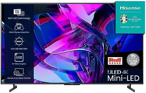 HISENSE 85 Inch 144Hz ULED Mini - LED Smart TV 85U7KQTUK - 144Hz VRR, HDMI 2.1, Quantum Dot Colour, Dolby Vision IQ, VIDAA Smart TV, and Youtube, Freeview Play, Netflix and Disney+ (2023 New Model)   Import  Single ASIN  Import  Multiple ASIN ×Prod - Amazing Gadgets Outlet