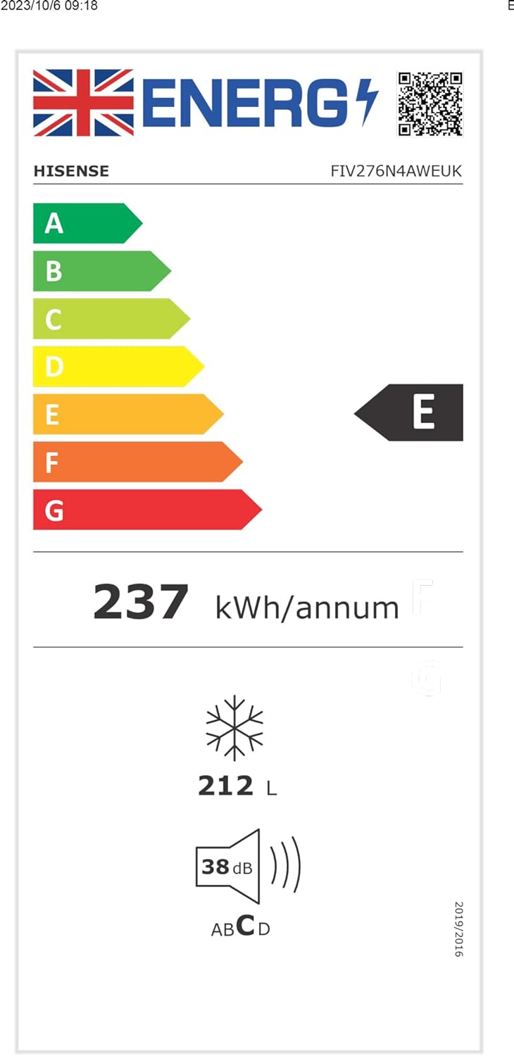 Hisense FIV276N4AWEUK Freestanding Frost Free Upright Freezer with Sliding Door Fixing Kit - E Rated - H177.2 x W54 x D54.5 (cm)   Import  Single ASIN  Import  Multiple ASIN ×Product customization General Description Gallery Reviews - Amazing Gadgets Outlet