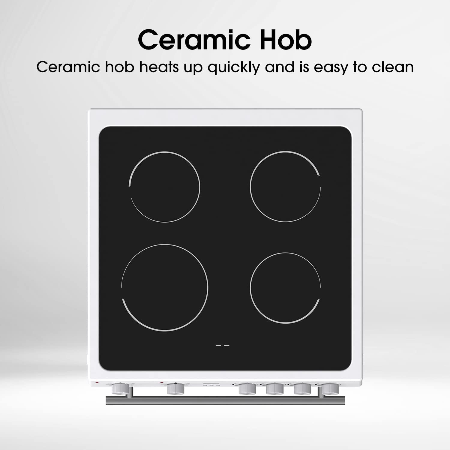 Hisense HDE3211BWUK 60cm Electric Cooker with Ceramic Hob - White A Rated Double Oven - White - Amazing Gadgets Outlet