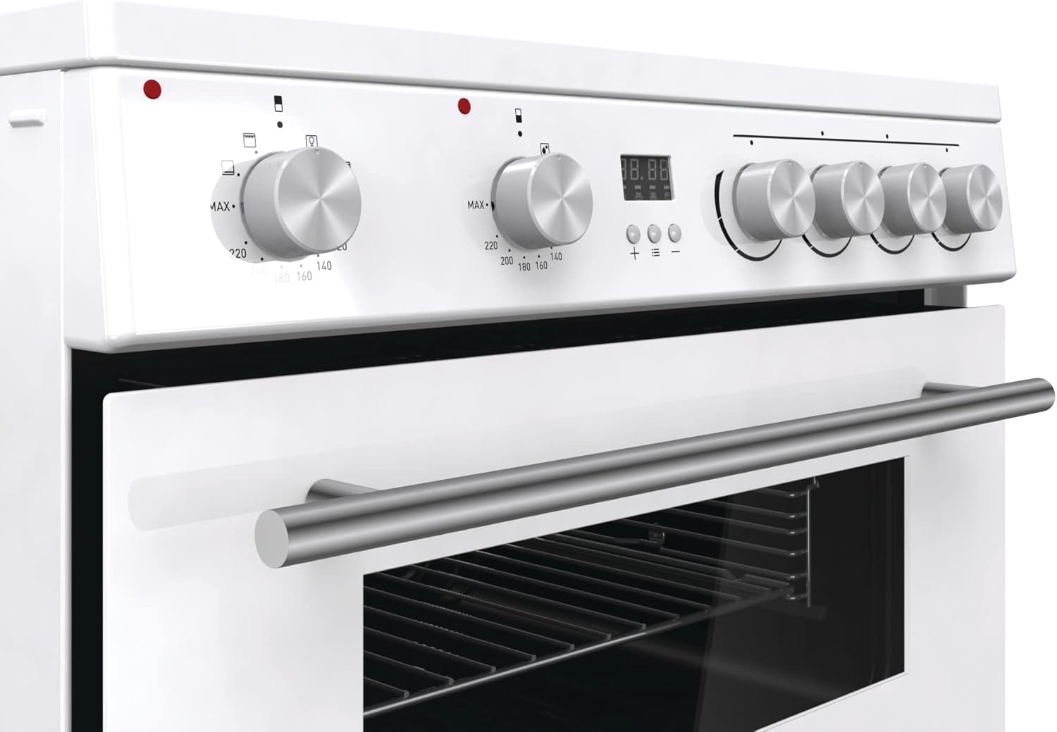 Hisense HDE3211BWUK 60cm Electric Cooker with Ceramic Hob - White A Rated Double Oven - White - Amazing Gadgets Outlet