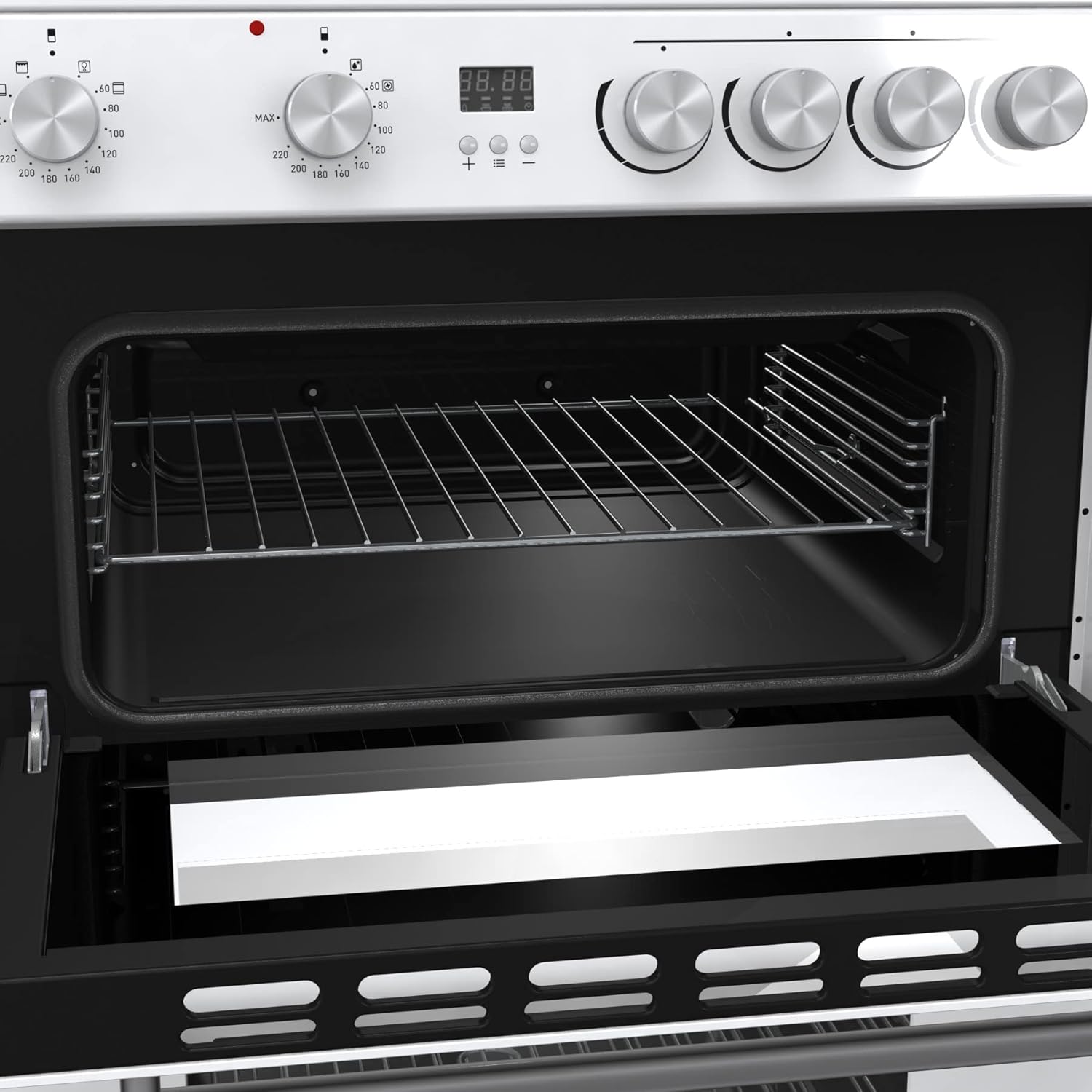 Hisense HDE3211BWUK 60cm Electric Cooker with Ceramic Hob - White A Rated Double Oven - White - Amazing Gadgets Outlet