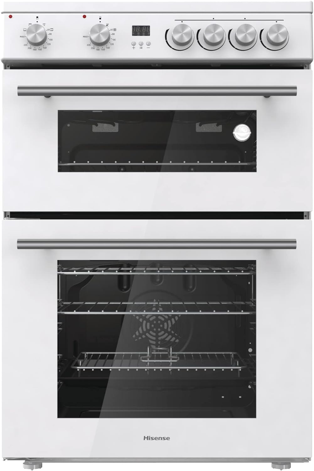 Hisense HDE3211BWUK 60cm Electric Cooker with Ceramic Hob - White A Rated Double Oven - White - Amazing Gadgets Outlet