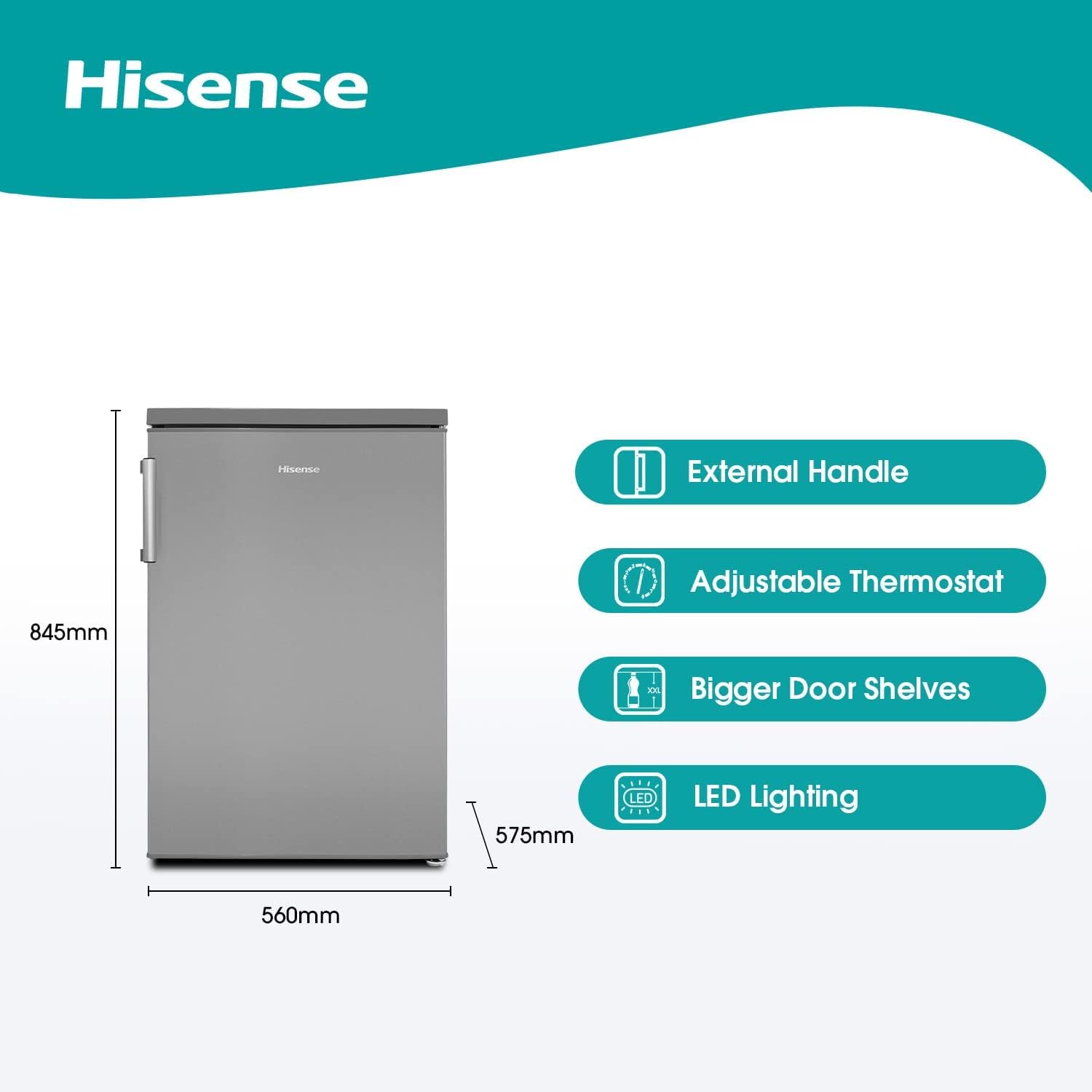 Hisense RL170D4BCE 133L Under Counter Larder Fridge with LED Lighting 56 × 84.5 × 57.5 cm (W×H×D), Stainless steel, Grey   Import  Single ASIN  Import  Multiple ASIN ×Product customization General Description Gallery Reviews Variatio - Amazing Gadgets Outlet