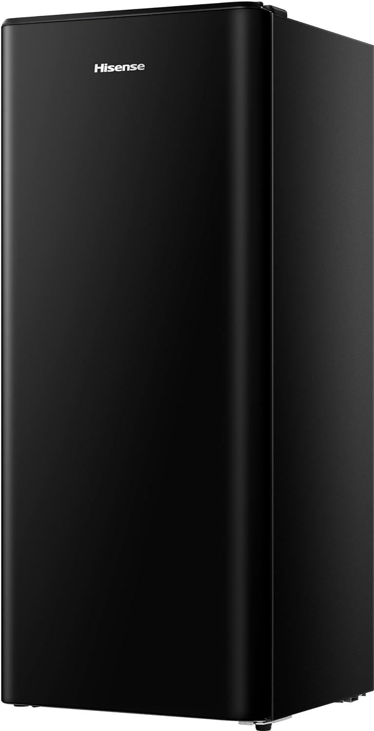 Hisense RR220D4BBE 52cm Freestanding Retro Fridge - 165 - litre capacity with 4 star Ice box - Auto Defrost - Wine Rack - Black - E Rated, H128 x W51.9 x D51.3   Import  Single ASIN  Import  Multiple ASIN ×Product customization General Desc - Amazing Gadgets Outlet