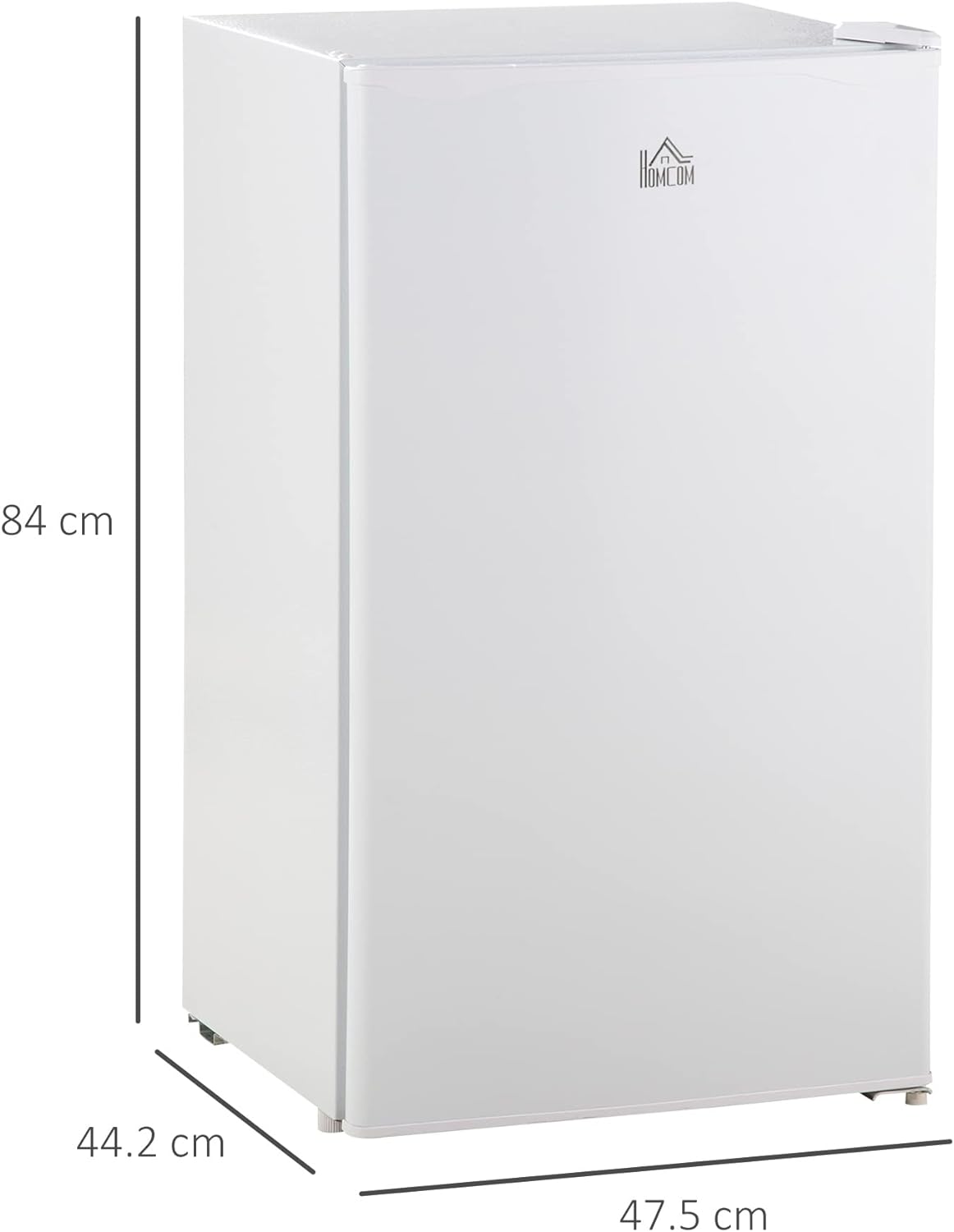 HOMCOM 91 Litre Freestanding Under Counter Fridge Freezer with Chiller Box, Reversible Door, Adjustable Thermostat, 47.5cm Wide, Noise Level: Decibels 40, White   Import  Single ASIN  Import  Multiple ASIN ×Product customization General - Amazing Gadgets Outlet