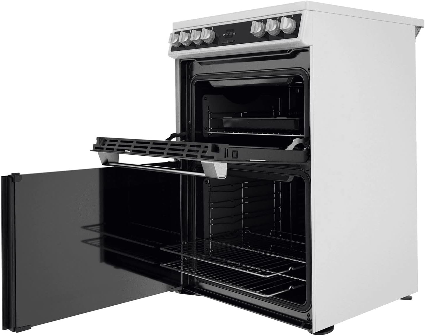 Hotpoint 60cm Double Oven Electric Cooker with Catalytic Cleaning - White - Amazing Gadgets Outlet