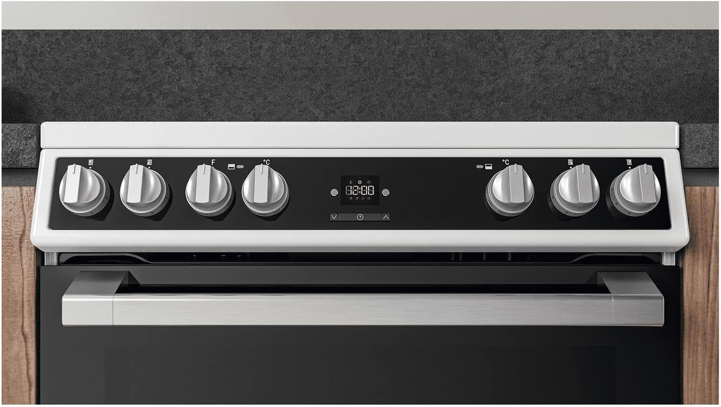 Hotpoint 60cm Double Oven Electric Cooker with Catalytic Cleaning - White - Amazing Gadgets Outlet