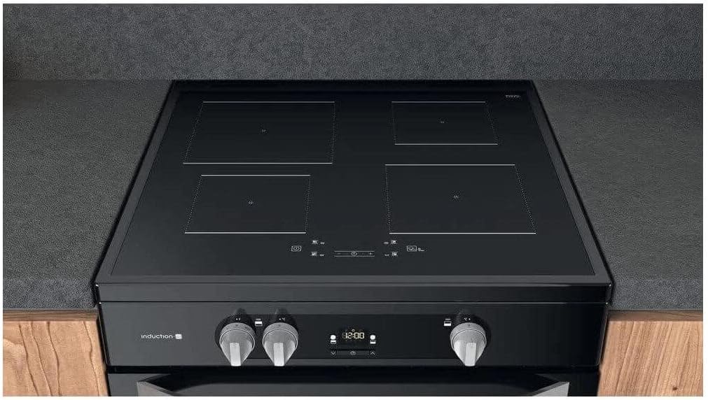 Hotpoint 60cm Double Oven Induction Electric Cooker - Black - Amazing Gadgets Outlet