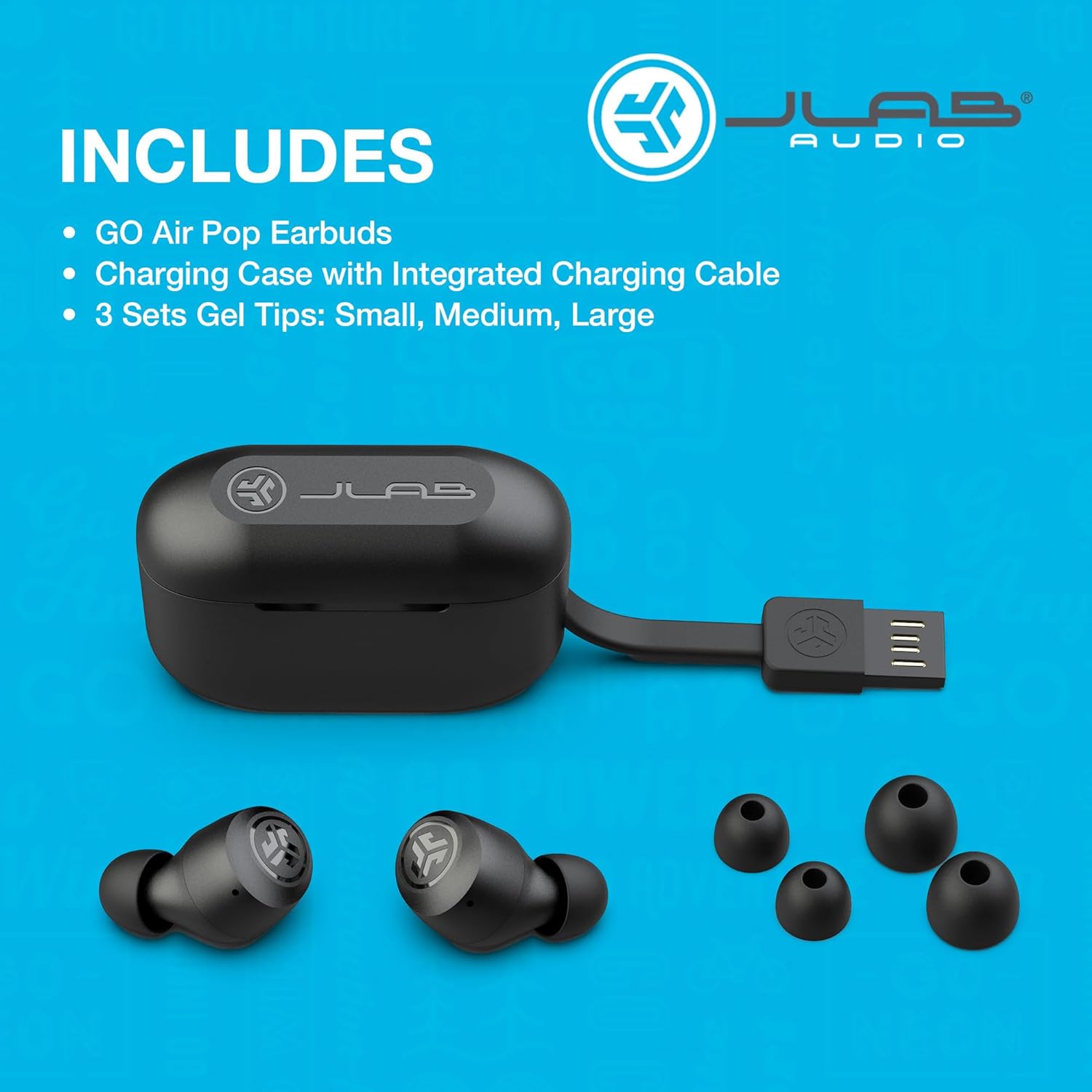 JLab Go Air Pop True Wireless Earbuds, In Ear Headphones, Bluetooth Earphones, Ear Buds with 32H Playtime, Bluetooth Earbuds with Microphone, USB Charging Case, Dual Connect, EQ3 Sound, Black   Import  Single ASIN  Import  Multiple ASIN ×Product - Amazing Gadgets Outlet