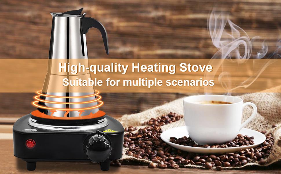 MXBAOHENG Portable Electric Stove 500W Coffee Heater Electric Moka Pot Base Coffee Stove Heat Plate Adjustable Temperature Cookware Adapter Electric Burner - Amazing Gadgets Outlet