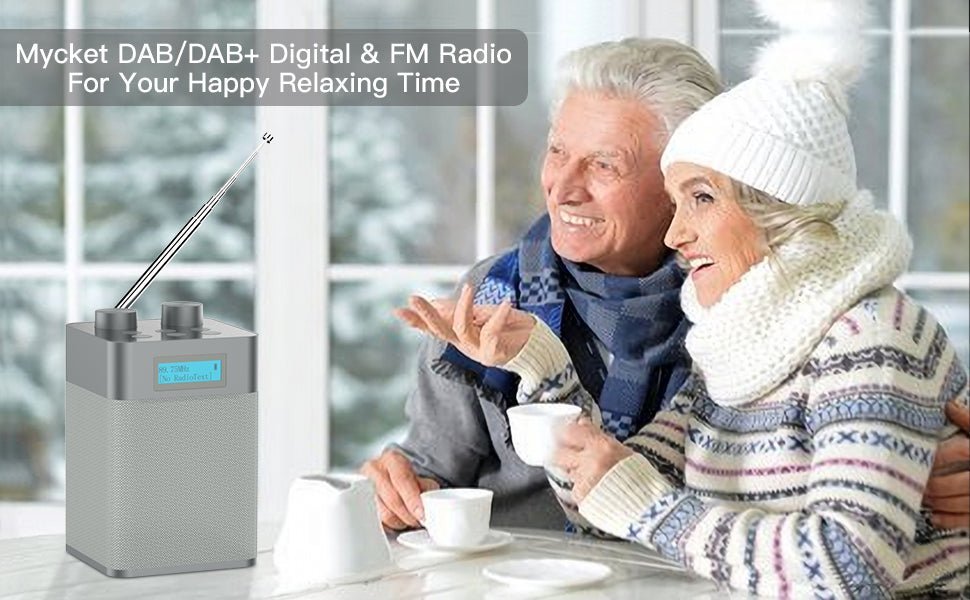 Mycket DAB/DAB+ Digital & FM Radio, Mains and Battery Powered Radio,Portable DAB Radio,Rechargeable USB MP3 Player with Bluetooth/U Disk, 80 Preset Stations,Headphone Input,LED Display,for Home,Travel - Amazing Gadgets Outlet