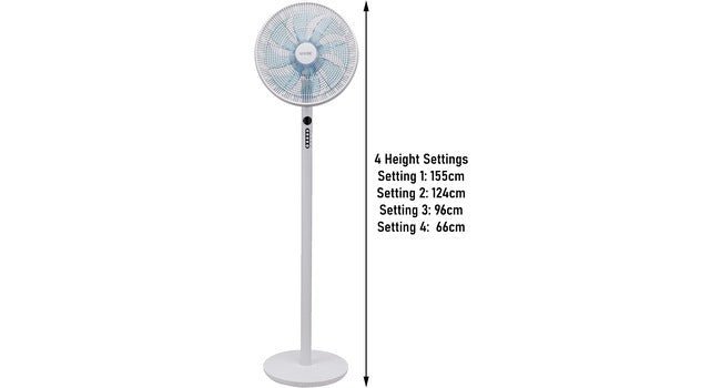 MYLEK 14" Adjustable Stand Fan & Desk Fan 60W with Remote Control - Oscillating Pedestal Fan with Timer, 3 Speed Settings & 3 Wind Modes - Remote Control Operated (White) - Amazing Gadgets Outlet