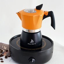 NEALMART Stovetop Espresso Coffee Maker, Orange Premium Aluminum Moka Pot 3 Espresso Cups, Percolator Coffee Pot, Italian Coffee Maker Greca Coffee Maker for Cappuccino or Latte - Amazing Gadgets Outlet