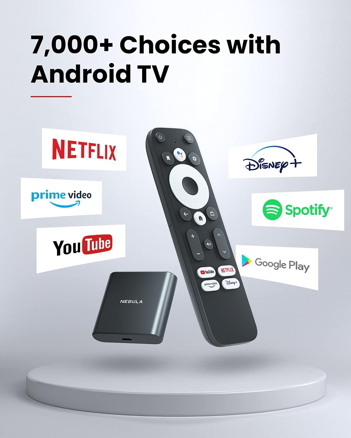 NEBULA 4K Streaming Dongle with HDR, Android TV Box, 7000+ Apps, Compatible with Google Assistant and Chromecast, Supports Dolby Digital Plus, Plug - In Smart TV with 2GB RAM and 8GB ROM Storage - Amazing Gadgets Outlet