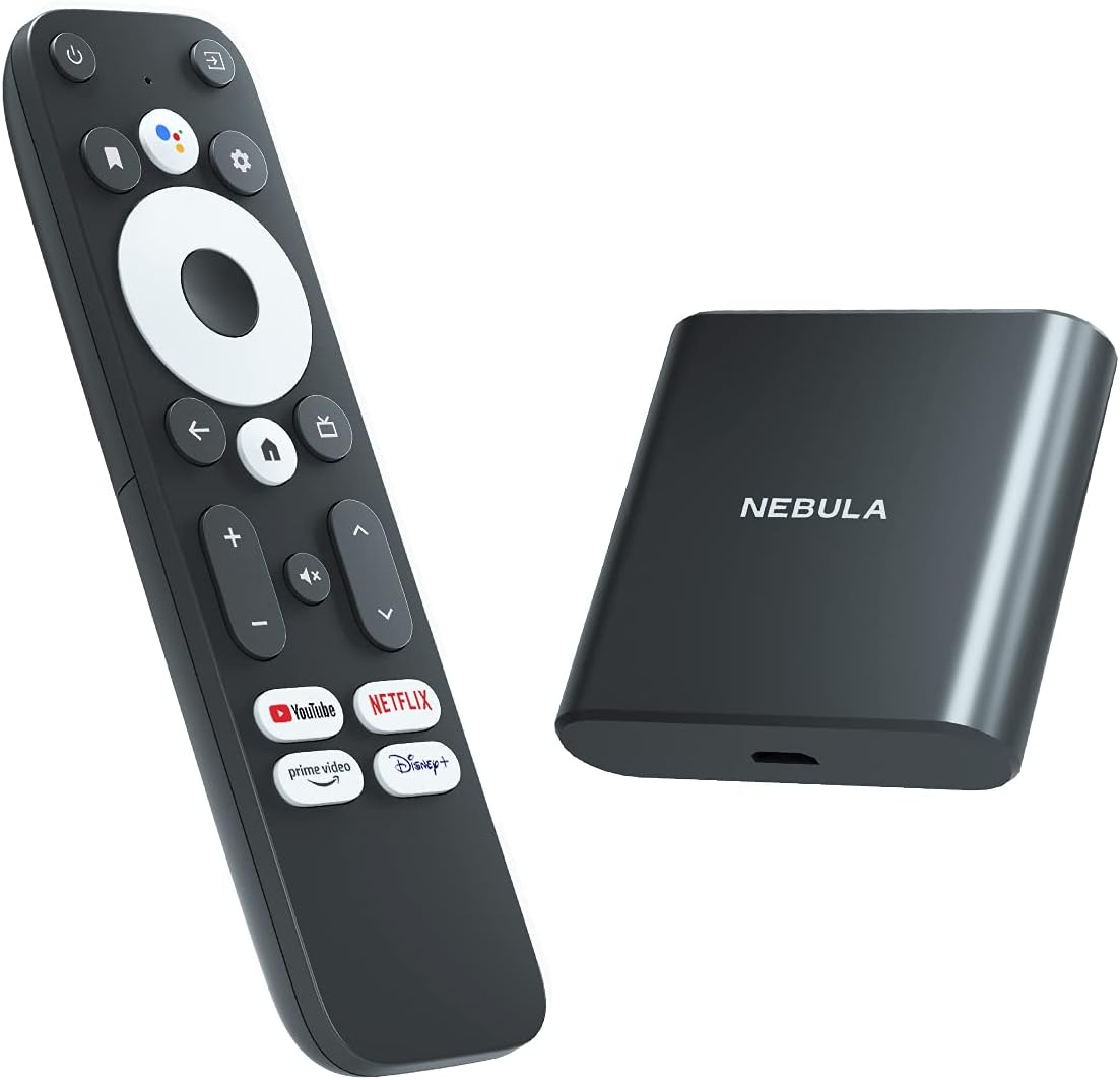 NEBULA 4K Streaming Dongle with HDR, Android TV Box, 7000+ Apps, Compatible with Google Assistant and Chromecast, Supports Dolby Digital Plus, Plug - In Smart TV with 2GB RAM and 8GB ROM Storage - Amazing Gadgets Outlet