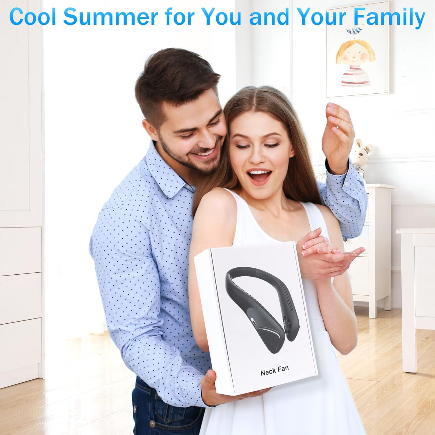 Neck Fan Bladeless Portable Hanging Neck Fan with 3 Speeds, Neck Fans for Women Men Rechargeable USB, Personal Fans Round Neck Wearable Fan Face Fan for Hot Flashes Cooking Office Outdoor, Black - Amazing Gadgets Outlet