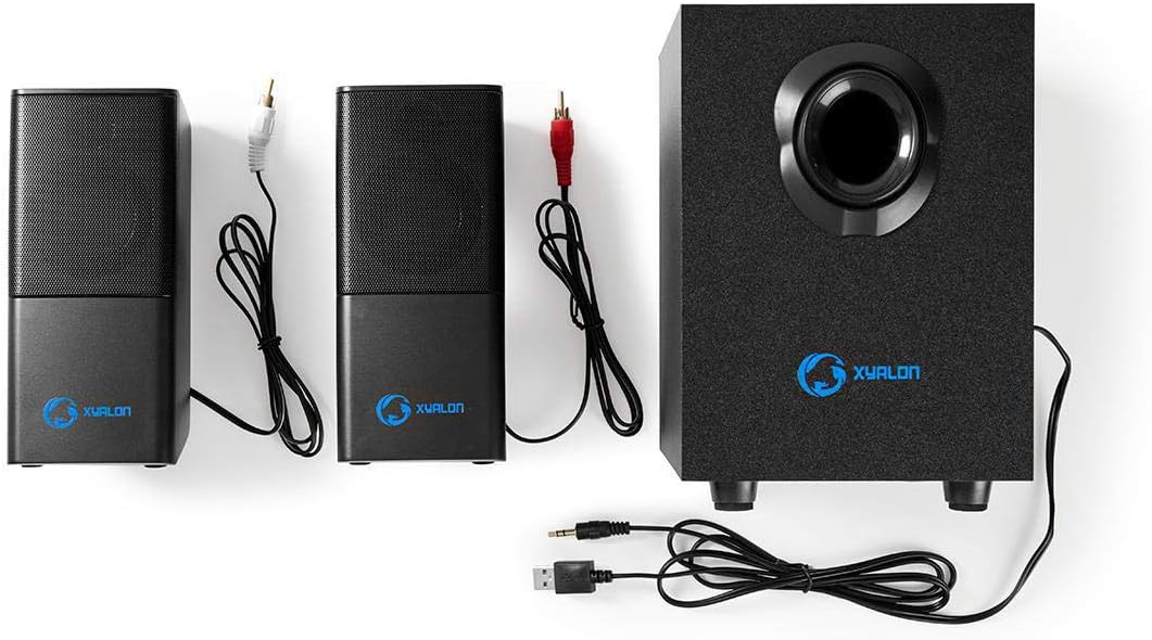 NEDIS Gaming Speakers 2.1 with Subwoofer of 33W for PC and Laptops, with USB and 3.5mm, Black - Amazing Gadgets Outlet