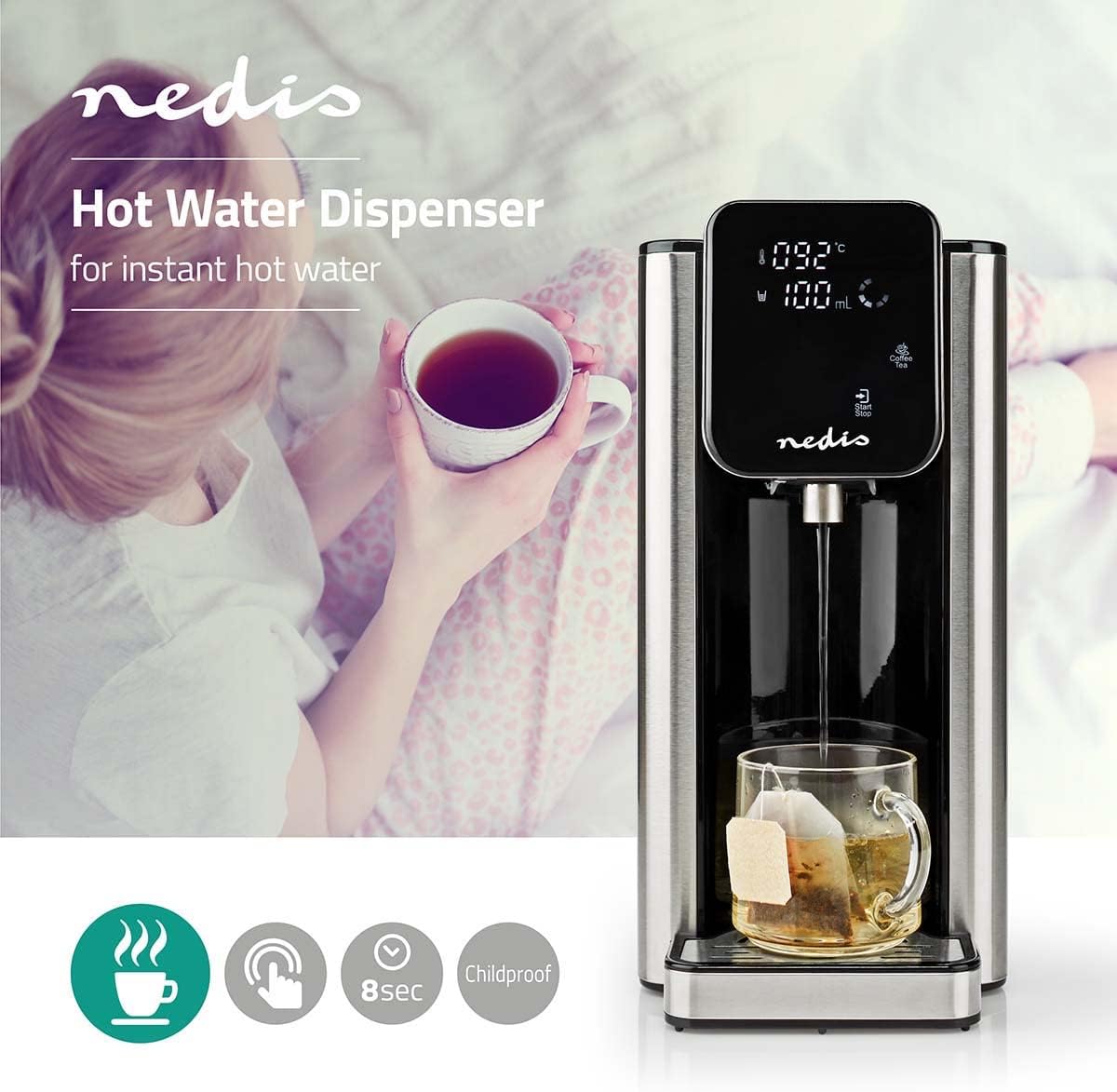 Nedis KAWD300FBK Hot Water Dispenser | 2.7 L | Digital - Amazing Gadgets Outlet