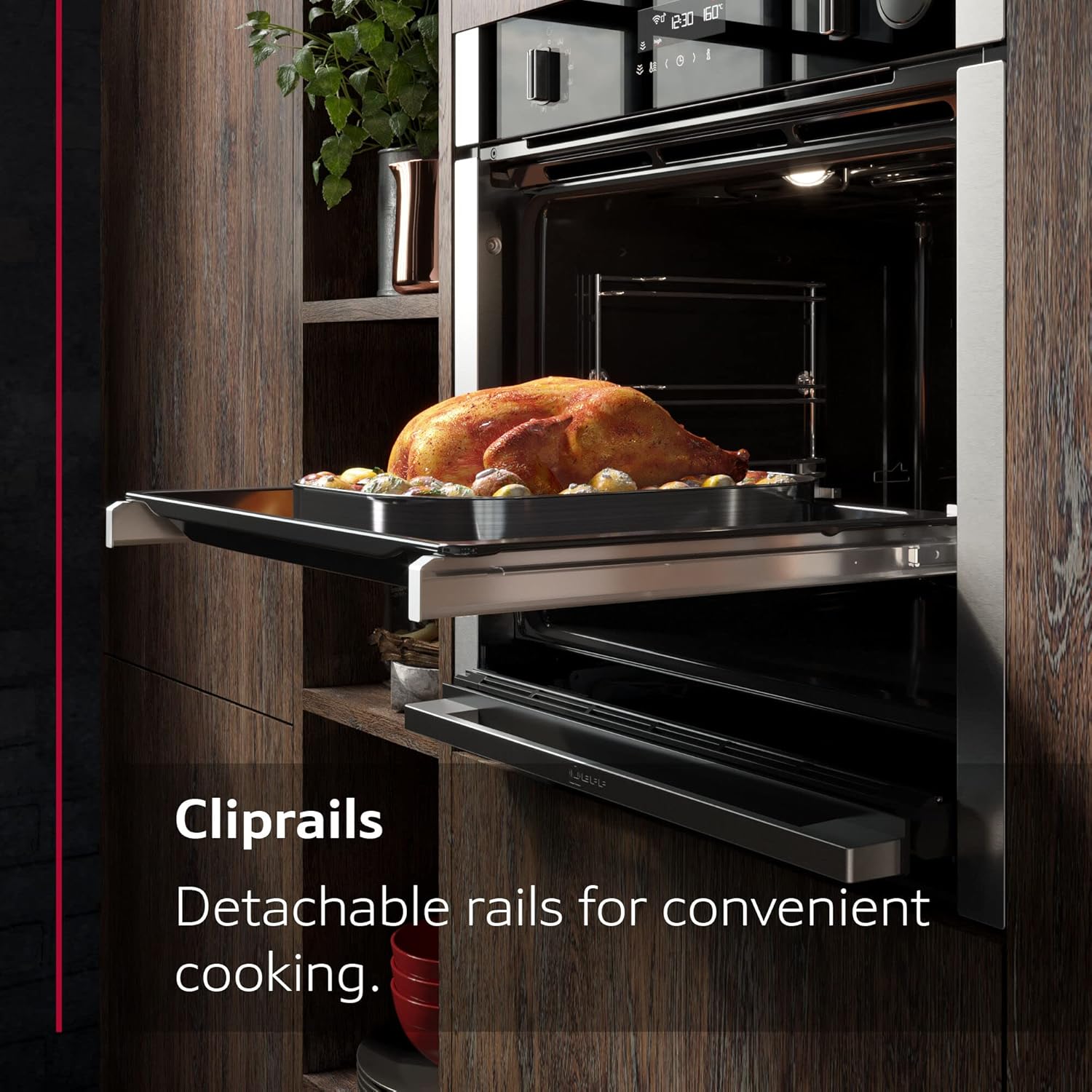 NEFF B1ACE4HN0B N50, Built - in Single Oven with Circotherm and Cliprails, Stainless Steel - Amazing Gadgets Outlet