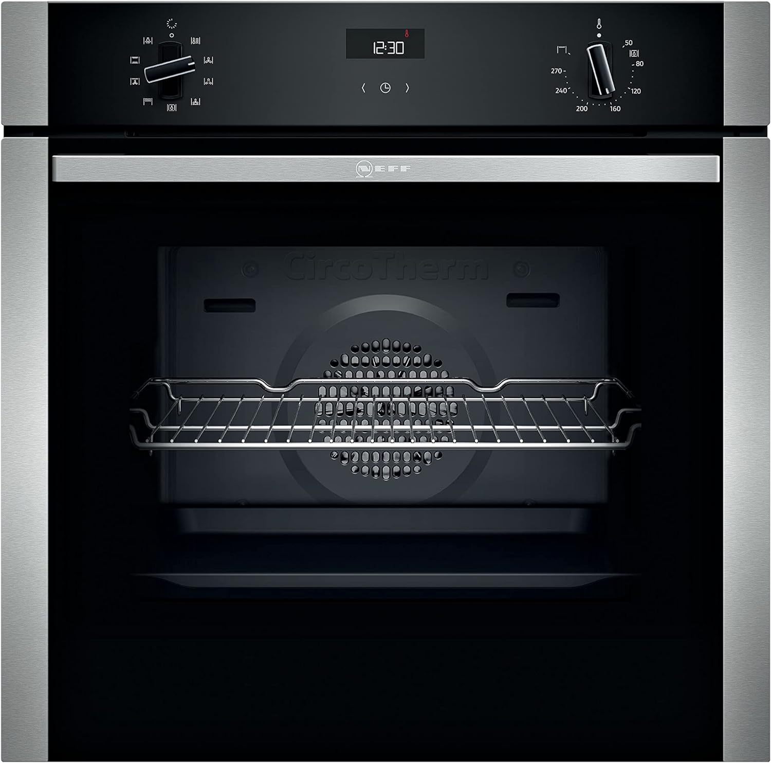 NEFF B1ACE4HN0B N50, Built - in Single Oven with Circotherm and Cliprails, Stainless Steel - Amazing Gadgets Outlet