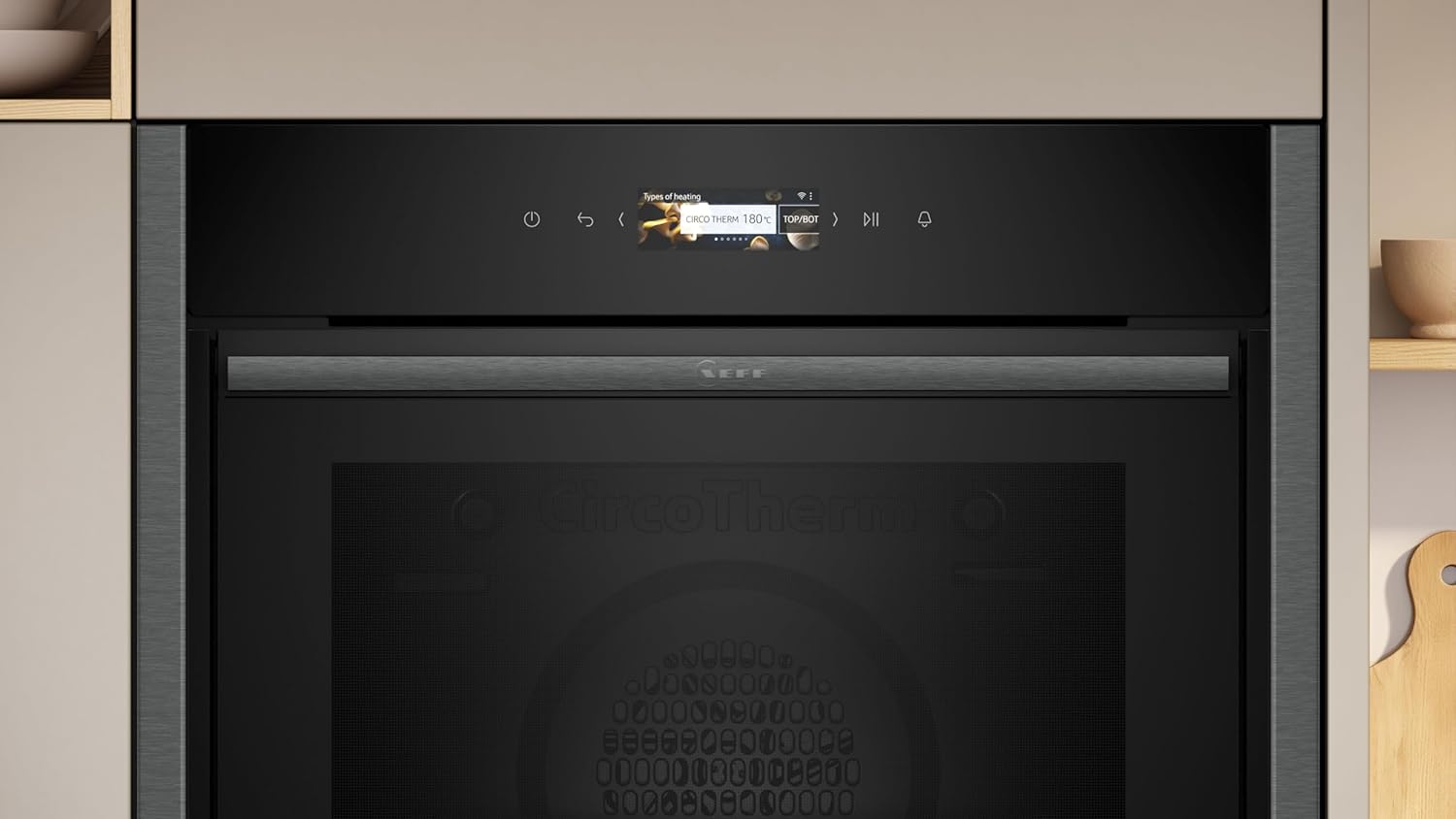 NEFF N70 B54CR71G0B Slide and Hide Single Oven with Pyrolytic Self Cleaning, CircoTherm, 3.7" Full Touch Display, Soft Open, Integrated, 60 x 60cm, Graphite Grey - Amazing Gadgets Outlet