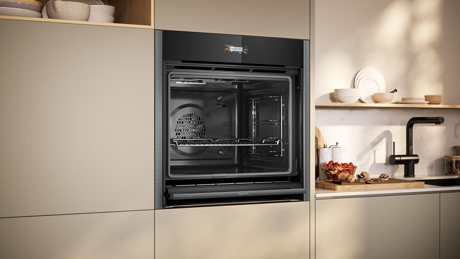 NEFF N70 B54CR71G0B Slide and Hide Single Oven with Pyrolytic Self Cleaning, CircoTherm, 3.7" Full Touch Display, Soft Open, Integrated, 60 x 60cm, Graphite Grey - Amazing Gadgets Outlet