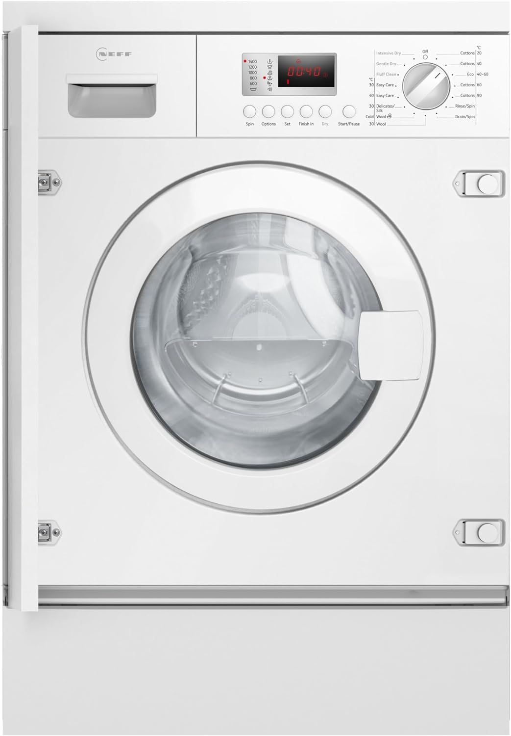 Neff V6320X2GB Built in Washer Dryer, 7kg wash / 4kg dry capacity, 1400rpm, Time delat/Time remaining, LED Display, White - Amazing Gadgets Outlet