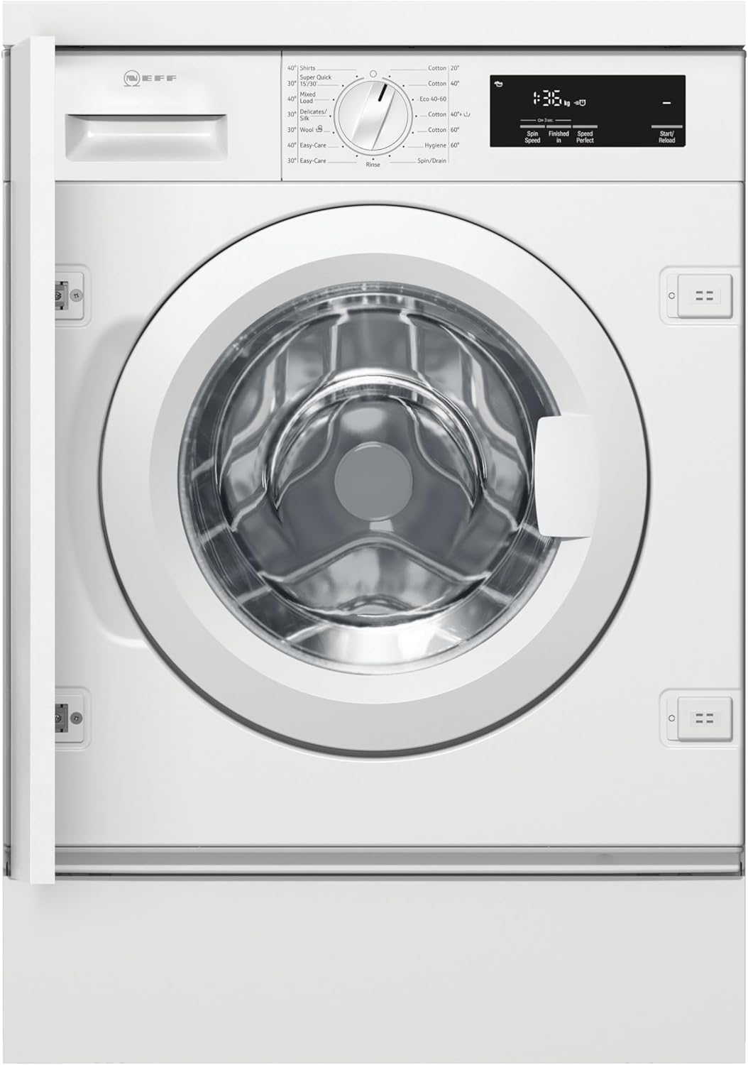 NEFF W543BX2GB Washing Machine with 8kg Capacity, 1400rpm Spin Speed, SpeedPerfect Function, Quick 15 Wash Cycle, White, Integrated - Amazing Gadgets Outlet