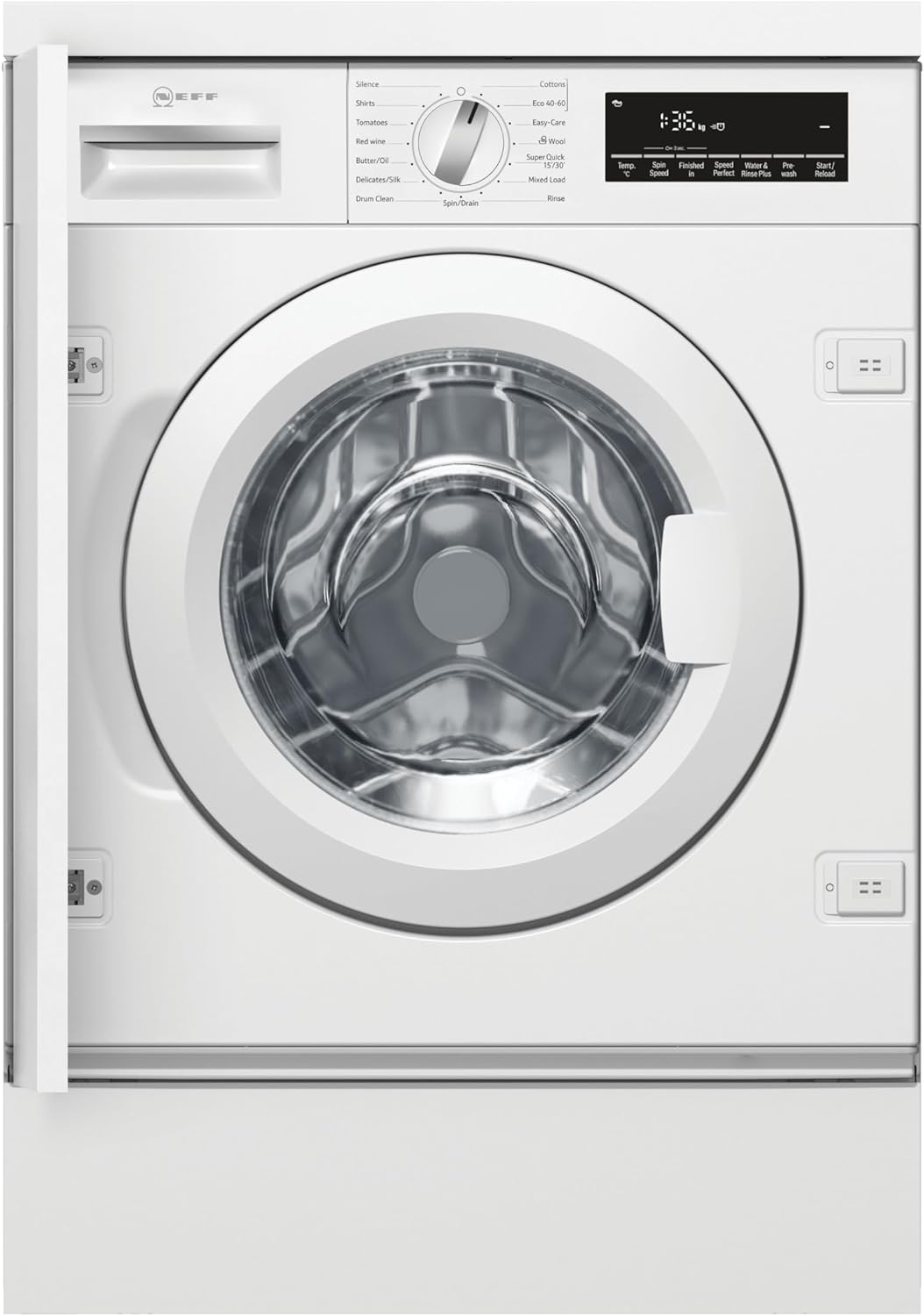 NEFF W544BX2GB Washing Machine with 8kg Capacity, 1400rpm, SpeedPerfect, Time Light, White, Integrated - Amazing Gadgets Outlet