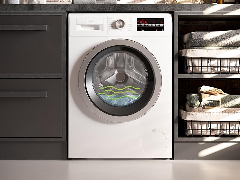 NEFF W544BX2GB Washing Machine with 8kg Capacity, 1400rpm, SpeedPerfect, Time Light, White, Integrated - Amazing Gadgets Outlet