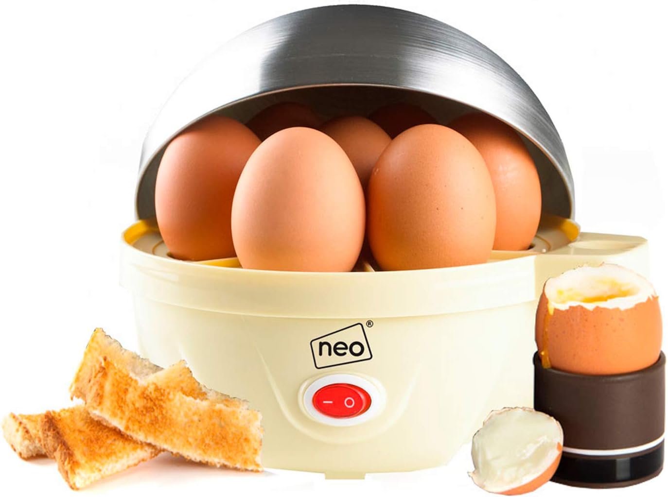 Neo 3 in 1 Durable Kitchen Electric Egg Cooker, Boiler, Poacher Poached Boiled & Omelette Maker Machine Steamer with Timer (Black and Silver) - Amazing Gadgets Outlet