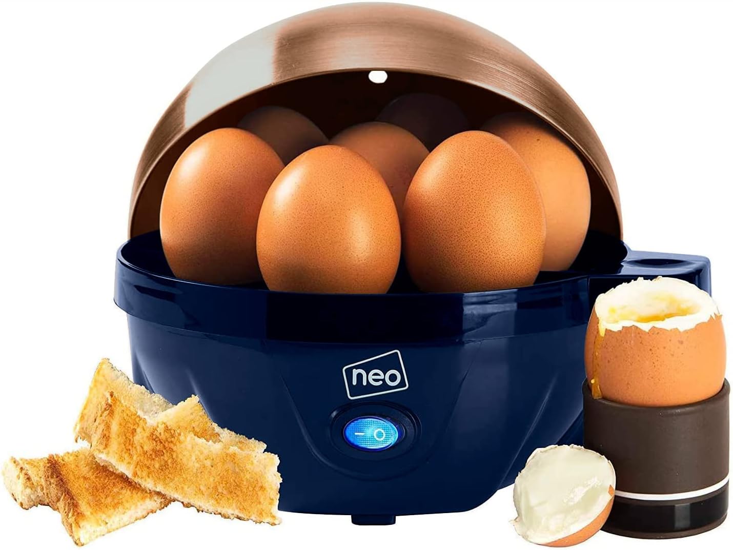 Neo 3 in 1 Durable Kitchen Electric Egg Cooker, Boiler, Poacher Poached Boiled & Omelette Maker Machine Steamer with Timer (Black and Silver) - Amazing Gadgets Outlet