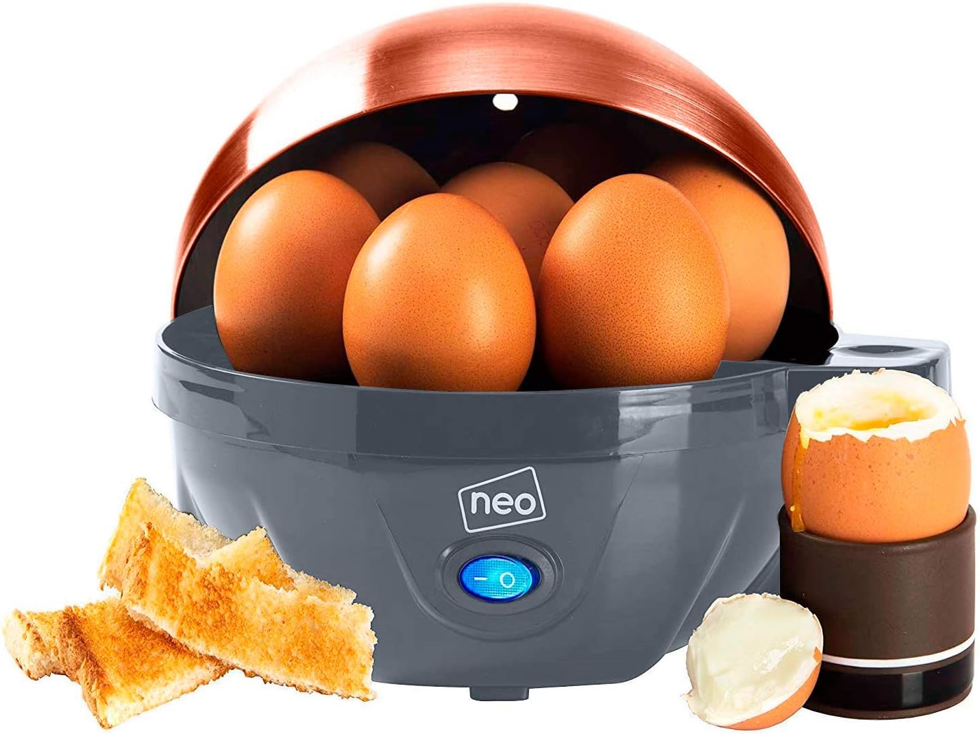 Neo 3 in 1 Durable Kitchen Electric Egg Cooker, Boiler, Poacher Poached Boiled & Omelette Maker Machine Steamer with Timer (Black and Silver) - Amazing Gadgets Outlet