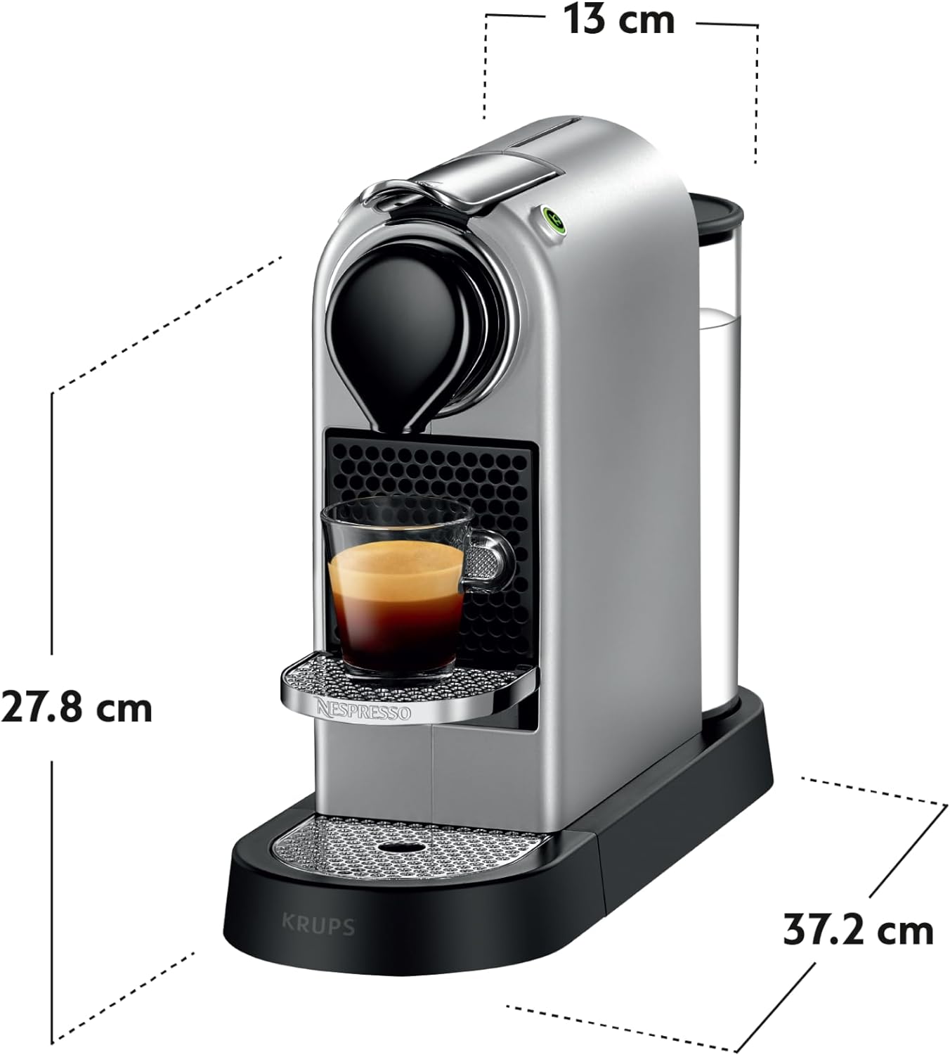 Nespresso Citiz Automatic Pod coffee machine for Americano, Decaf, Espresso by Krups in Silver - Amazing Gadgets Outlet