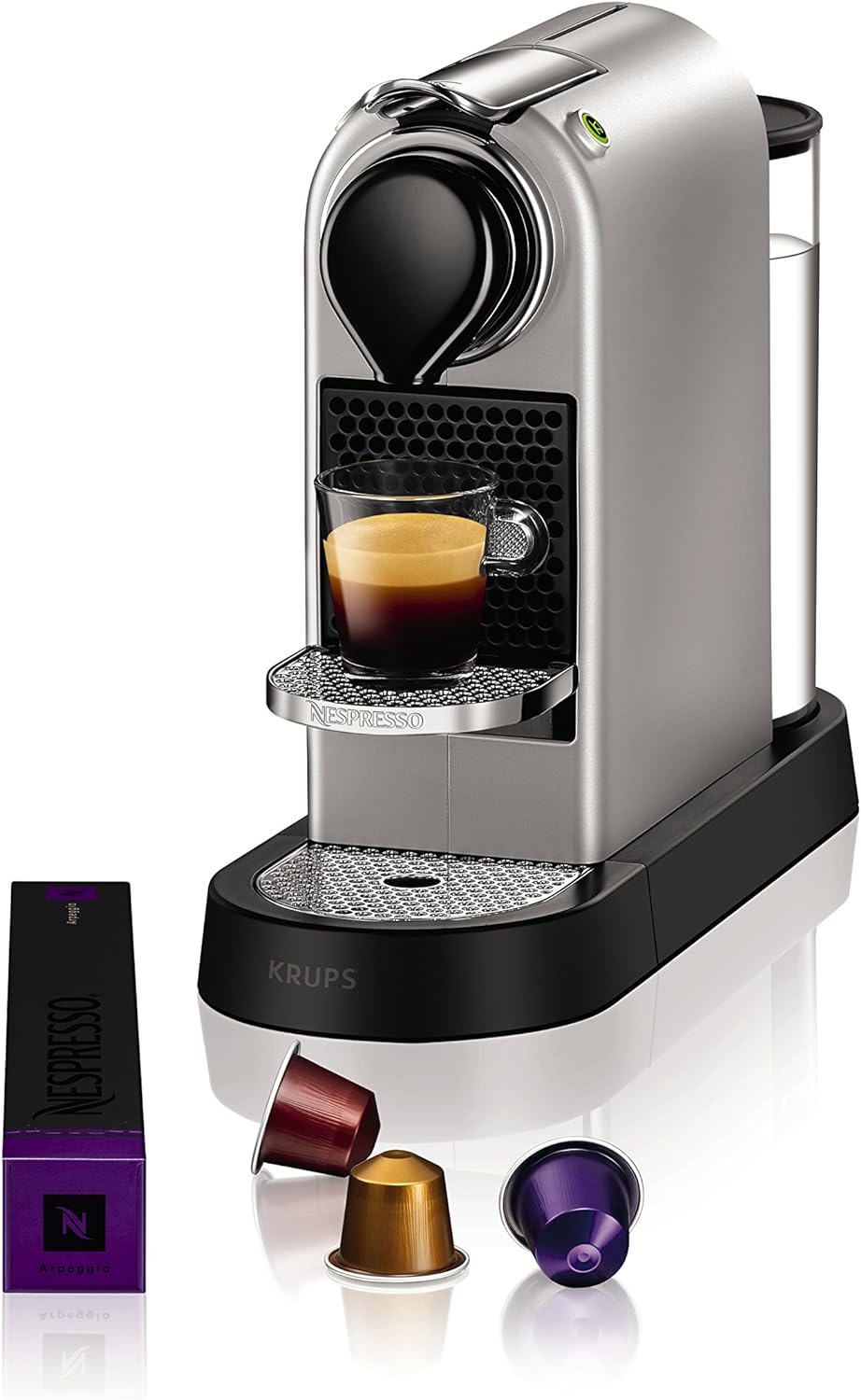 Nespresso Citiz Automatic Pod coffee machine for Americano, Decaf, Espresso by Krups in Silver - Amazing Gadgets Outlet