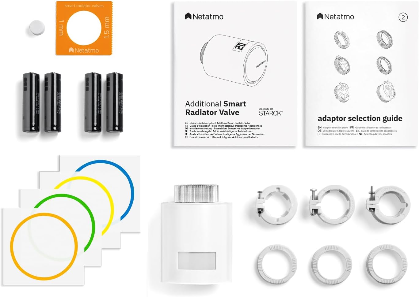 Netatmo Additional Smart Radiator Valve, Room control, Save Heating Costs, Add - on for Netatmo Thermostat and for collective or district heating, 2 add. batteries, works with voice assistants, NAV - AMZ - Amazing Gadgets Outlet