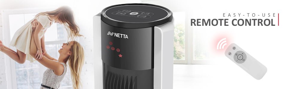 NETTA 42 Inch Tower Fan with Oscillating Function, Remote Control, 3 Operating Modes, 3 Speed Settings, LED Display and 7 Hour Timer for Home & Office - 45W - Amazing Gadgets Outlet