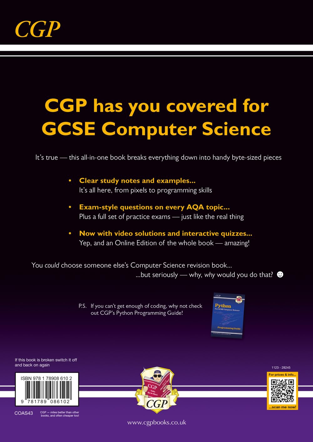 New GCSE Computer Science AQA Complete Revision & Practice includes Online Edition, Videos & Quizzes (CGP AQA GCSE Computer Science) - Amazing Gadgets Outlet