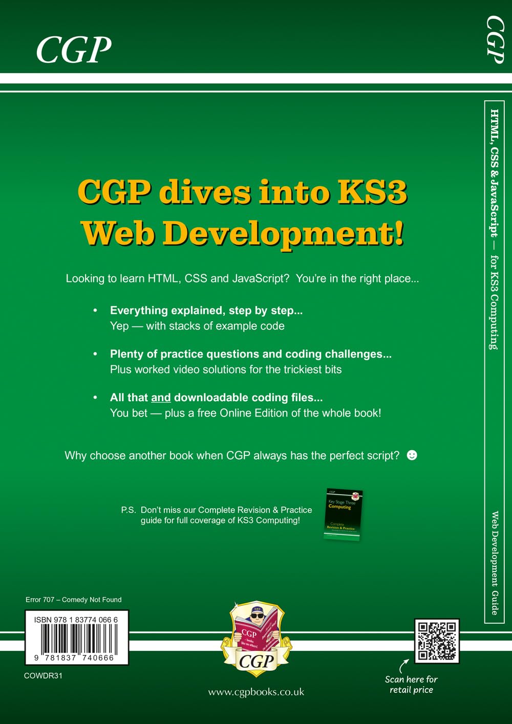 New KS3 Computing: HTML, CSS & JavaScript Web Development Guide w/ Online Ed, Coding Files & Videos: for Years 7, 8 and 9 (CGP KS3 Computing) - Amazing Gadgets Outlet